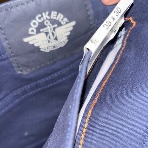 Dockers Dark Blue Trousers with Orange Stitching